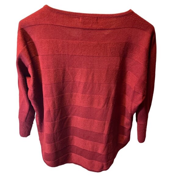 Design History Red Round Neck 3/4 Sleeve Round Hem Sweater Sz XL - Picture 2 of 8